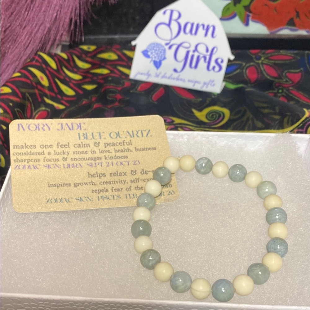 Ivory and Blue Quartz Bracelet